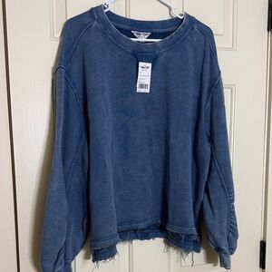 Blue Distressed Women's Sweater